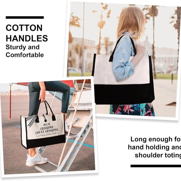 Large Canvas Tote Bag Gifts for Grandma Great-Grandma Mommy Retirement - Picture 7 of 8